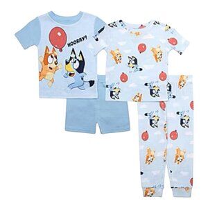 Bluey Crew Neck Short Sleeve 4-pc. Pajama Sets Size 3T Toddler Unisex
